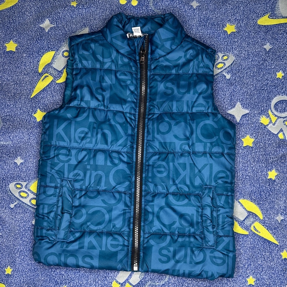 Calvin Klein Baby Boy Sz 5 Teal Puffer Vest